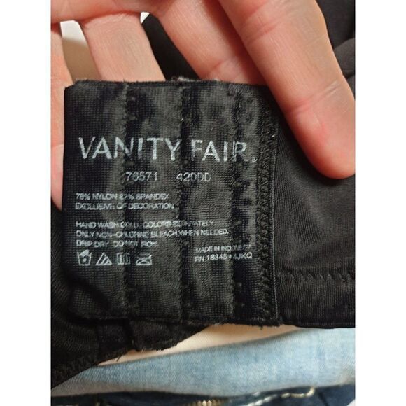 Women's 42DDD Bra Plus Size Unlined Black Silky Thick Straps Underwire 42F - Picture 7 of 8